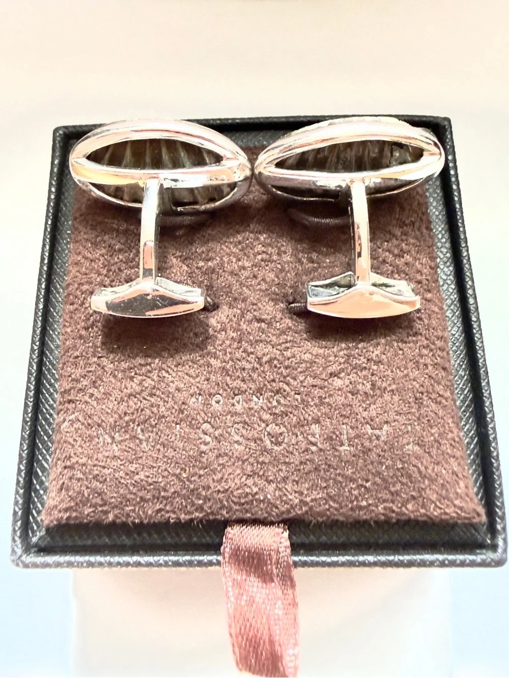 Tateossian CL3501 Ammonite Fossil .925 Sterling Silver Cufflinks Limited 7/14